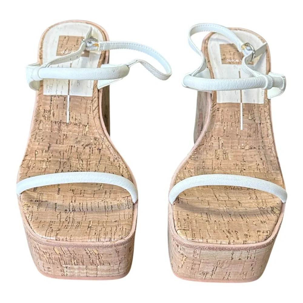 Dolce Vita Jodie Sandals Womens Size 9 Natural Strappy Cork Platform A1021 - Picture 2 of 7